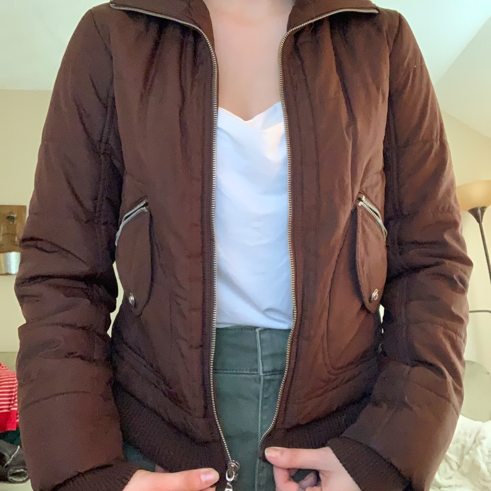 Brown bomber jacket